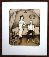 Iva Hüttnerová - Dámská návštěva - grafika 
